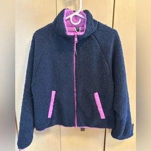 Bass Outdoor Reversible Jacket Navy Blazer/Spring Crocus Sherpa/Nylon, S